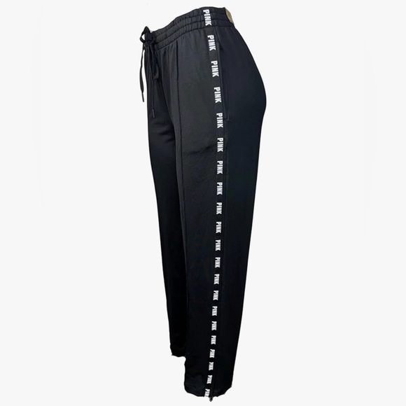 PINK Victoria's Secret Pants - Victoria's Secret Pink Women’s High Waist Wide Leg Track Pant Black Size: Small